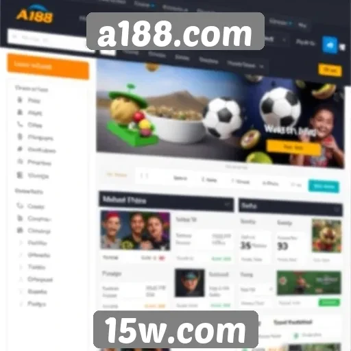 Interface do usuário do site a188.com